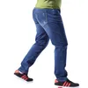 Plus size homens roupas 8xl clássico jeans elástico cintura elástica estiramento casual reta solta folga macho macho jeans denim calça 7xl 5xl 6xl 210518