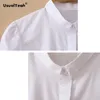 Taglie forti Camicie formali moda Camicetta elegante in cotone a maniche lunghe in cotone Ol Blusas Bianco S-3xl Sy0385 Q190530