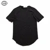 Mens T-Shirts Moda Genişletilmiş Sokak Stil-Shirt Giyim Kavisli Hem Uzun Çizgi Tees Hip Hop Kentsel Boş Basic T Shirt