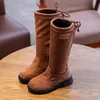 Botas crianças sapatos 2021 outono inverno crianças couro bebê meninos moda longa neve meninas marca esporte sapatilhas