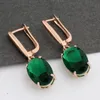 Dangle & Chandelier Trend Natural Zircon Long Earrings Women Wedding Vintage Fashion Jewelry 585 Rose Gold Simple Drop 2021