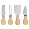 NEW4pcs Cheese Useful Tools Set Oak Handle Knife Fork Shovel Kit Graters For Cutting Baking Chesse Board Sets EWB6953