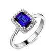 Vigselringar Silverfärg Gushing Red Blue Cubic Zircon Ring för Kvinnor Storlek 6 7 8 9 HERR0069