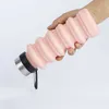 Estilo Moda Portátil Silicone Dobrável Garrafa de Água Criativa Esportes Ao Ar Livre Bicicleta Plástico Drinkware Publicidade Cups 211013