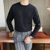 Pulls pour hommes Hommes Pull Automne Hommes British Grain Craft Slim Knit Pull Coréen Mode Vêtements Sweter Masculino Noir Blanc