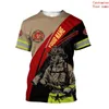 Camisetas de hombre Personalizar nombre Bombero 3d All Over Printed T-shirt Harajuku Streetwear Summer T Shirts Hombres para mujeres Cosplay Manga corta