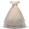 Conjuntos de roupas Walk Show One ombro Princess Dress Flower Frohing's Wedding Dress Fluffy's Girl's Piano
