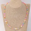 S2411 Fashion Jewelry Sweet Beach Colorful Rice beads Necklace Love Beaded Chocker Necklaces