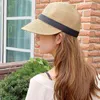 Cappello di paglia Donna Studente all'aperto Casual Cappelli da sole Protezione solare Berretto da baseball estivo Moda giapponese Bellissimo berretto con visiera per le donne G220301