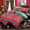 Geometric Bedding Set ( Duvet Cover + Bedsheet + Pillowcase) Twin Full Queen King Size Blue and Orange Boho Bedc 211007