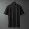 Été T-shirt Hommes Coton Respirant O-cou Tops T-shirts Chaîne Impression De Luxe T-shirts Homme Streetwear Vêtements Noir Blanc 210527
