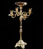 65cm Gold Finish Candelabra med blomma skål, 5-armar hållare bröllop händelse ljus centerpiece candelabrum