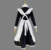 Femmes noir et blanc longue robe Style gothique femme de chambre Costume tenue Lolita robe jolie fille japonaise Costume robe de soirée Y0903