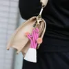 Keychains Handmade Knitted Cotton Thread Wrapped Tassel Cactus Keychain For Women Fashion Boho Style Boutique Jewelry Wholesale Smal22