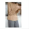 Cashmere Sweater Mulheres cabeça redonda o-pescoço manga comprida solta grossa torção cor sólida camisolas de malha tops outono inverno pulôver 210918