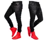 Qnpqyx jeans voor mannen stijlvolle zwarte jeans jogger mode elastische taille denim broek potlood biker Jean broek