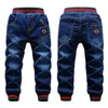 Inverno grandi ragazzi jeans pantaloni 2-14 anni i bambini addensano aggiungi lana casual lavaggio blu denim in velluto esterno caldo 210622