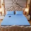 Solid Color Summer Cool Sleeping Bed Mat Ice Skin-friendly Mattress Foldable Soft Bedding Sets Sleep Pillowcases Protector Duvet Cover