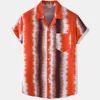 Gestreepte Mannen Korte Sets Zomer Hawaiian Casual Print Aloha Shirt Set Beach Patchwork Shorts Streetwear 2 Stks Oversize Mens Suit 210524