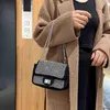 أكياس التسوق أزياء المرأة crossbody حجر الراين رسول للسفر الترفيه بريق سلسلة عارضة السيدات 220304