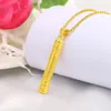 Cylinder Pendant Chain For Women Men 18k Yellow Gold Filled Clouds Design Trendy Jewelry Gift