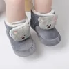 Chaussettes antidérapantes pour bébés, chaussures de premiers pas pour bébés, garçons et filles, chaussons en velours, bottes en coton, dessin animé, pour berceau