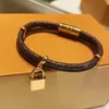 2021 Lady Kadınlar KIMLIK Kimlik Bilezikler Takı Deri Unisex Tasarımcı Snap Braceltes Harf Çift Bileklik