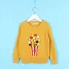 Höst Baby Girls Sweater Kids Knitwear Popcorn S för stickade pullover kläder 210429