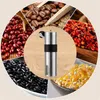 Manuell kaffekvarn Rostfritt stål Tvättbar Handkvarn Silikon Ware Bönor Spice Machine 210423