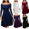 long sleeve formal boat neck dresses