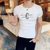 Leeteil Gedrukt T-shirt Mannen Zomer Korte Mouw Casual T-shirt Slim Fit Streetwear Mannelijke Kleding Koreaanse O-hals Tops Tees 210527