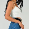 Sexy Lace V-neck Corset Top White Casual Knitted Bodycon Tank Top Summer Solid Vest Clothing Ladies Strapless Bustier 210422