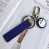 HighQuality new Style Leather Keychains L Letter Car Fashion Key Ring Lanyard Cute Key Wallet Chain rope chain with box