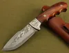 Excellente qualité Damas Hunting Couteau rouge Rose Rosewood Gandage 58hrc Blade Camping Randonnée Couteau de survie couteaux Collectable