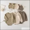 Tulumlar Jumcular Bebek Çocuk Giyim Bebek, Annelik Kız Erkek Tığ Romper Bebek Yürüyor Örme Tulum Şapkalar Yaz Sp
