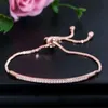 Cubic Zirconia Bracelets Tennis Adjustable Silver Color Rose Gold Chain Bracelet Bangle Fashion Jewelry Gift for Friends Women