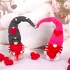 2022バレンタインデーカップル愛の心装飾ルドルフ顔の無い矮星ドールパーティーホームレストラン卓上ウィンドウ小道具ギフトフェスティバルアクセサリーEE