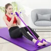 Çok İşlevli Pedal Direnç Bant Çok Fonksiyonlu Fitness Ekipmanları Ev Karın Çekme Halat Sit-ups 4 Tüp Kalın Yoga Halat