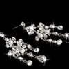 Halsband örhängen set klassisk brud lyxig kristaller brud bröllop fest prom formell tillfälle smycken