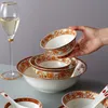 Ensembles de vaisselle occidentale de style européen série de bols salle de modèle alimentaire ensemble de vaisselle en porcelaine d'os assiette en céramique papillon manoir design5314563