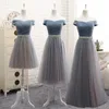 Sıcak Tül V Boyun Abiye Uzun Kadınlar için Uzun 2021 Zarif Örgün Parti Elbise A-Line Balo Kıyafeti Artı Boyutu Vestido