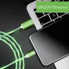 1M Phone Charging Cable Flowing Light Cord Led Wire For Samsung Android Micro USB Type C Illuminated Fast Charger