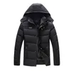 Men's Solid Plus Velvet Zipper Hooded Pocket Down Jacket Casual Winter Jacket Thicken Warm Men Zipper Hooded Coat With Pocket Y1103