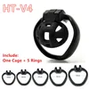 NxyCockrings Novo HT-V4 Macho Chastity Dispositivo Resina Respirável Ressina Pequena Gaiola com 5 Anéis Pênis CB6000s BDSM Brinquedo Sexo para Homens Cinto de Chastity 1126 1126