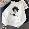 Hot japonês anime morte nota gráfico hoodies homens kawaii inverno quente harajuku streetwear moda engraçado unisex sweatshirts masculino h0909