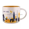 14oz capacidade cerâmica starbucks cidade caneca cidades americanas xícara de café com caixa chicago