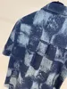 Camicie casual da uomo Designer Camicie a maniche corte in denim di marca da uomo firmate estive Camicia allentata taglia US Camicia in cotone stampato scozzese di fascia alta di lusso singolo