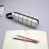 カワイイキャンバス鉛筆ケース大容量グリッドペンメイクアップバッグ学生ギフトスクール用品韓国の文房具鉛筆KDJK2105