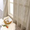 Tende per tende Lino moderno per soggiorno Camera da letto Tende di cotone Tessuti di tulle Garza personalizzata Filato di ramiè semi-ombreggiato