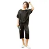 Casual Women Nightwear Satin 2st Pyjamas Set Summer Lounge Wear Shirtpants Soft Intimate Underkläder Pajamas Hemkläder Q0706